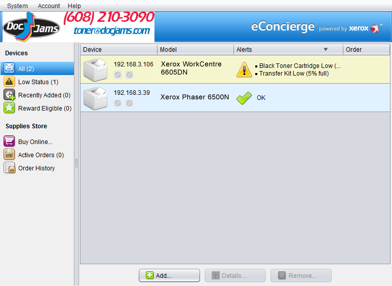 Xerox Supplies Assistant screenshot